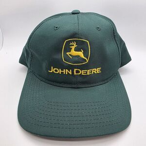 John‎ Deere Vintage Yupoong Snapback Cap Hat Green Embroidered